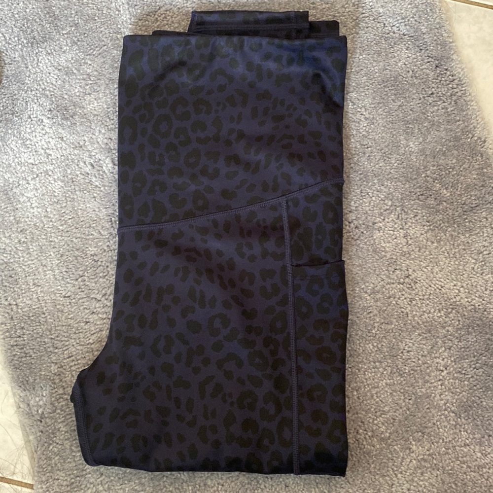 Gap Maternity Blue Leopard Print Athletic Leggings